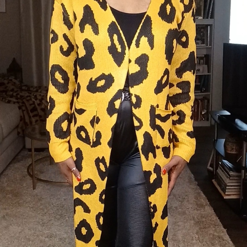 LDS Leopard Print Long Sweater(Final$) - S, M & L
